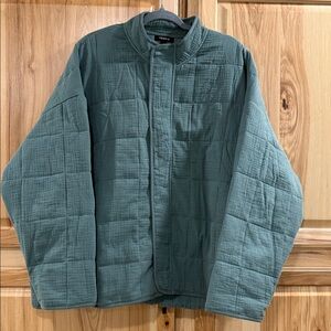 Torrid Green Quilted Outdoor Layering Cozy Stylish Zip and Button Front Jacket